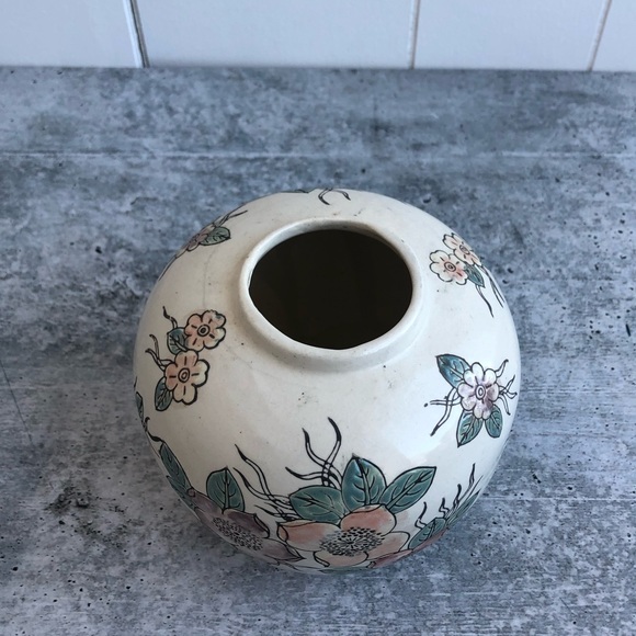 Decorative Painted Floral Vintage Vase - Picture 3 of 5